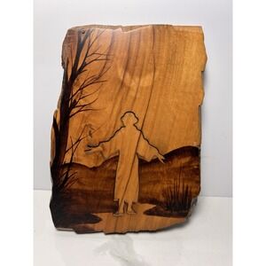 VTG Religious Wall Art Jesus And Holy Spirit Olive Wood Italian 3D Picture